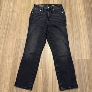 Great Condition J.Crew Black Vintage Slim Straight Jeans Size 26P